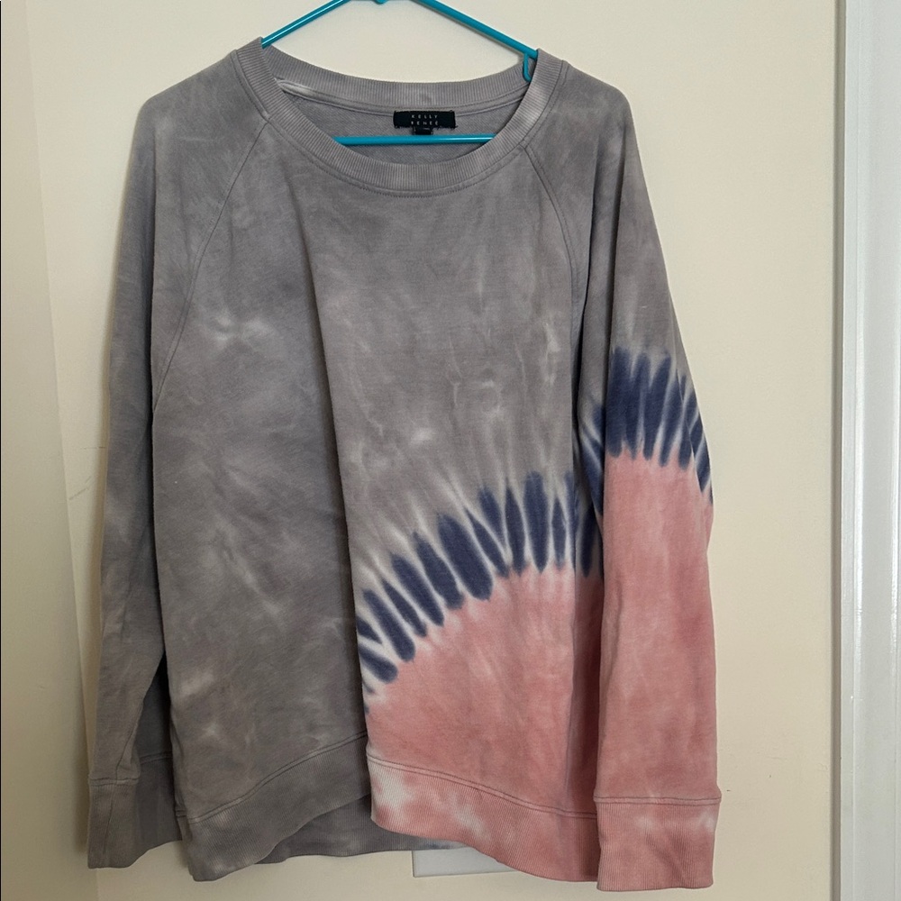 Cozy Gray and Pink Tie-Dye Sweatshirt